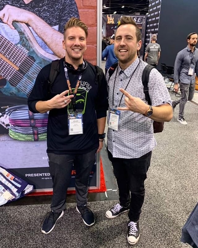 Epic NAMM time with old friends is always the best! @austindmccarthy and I have been friends since high school and have been on simmilar musical journeys since then! Big thanks to @mackiegear for bringing me along!
.
.
.
.
.
. 
#musicproducer #musicn