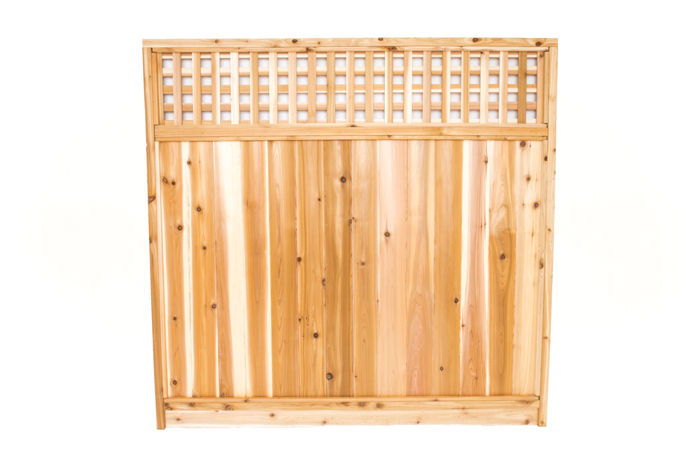  cedar square lattice top fence panel 