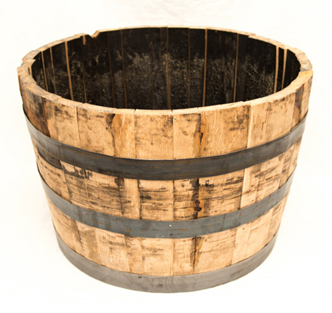  oak whiskey barrel half dimensions: 26”x17.5” 
