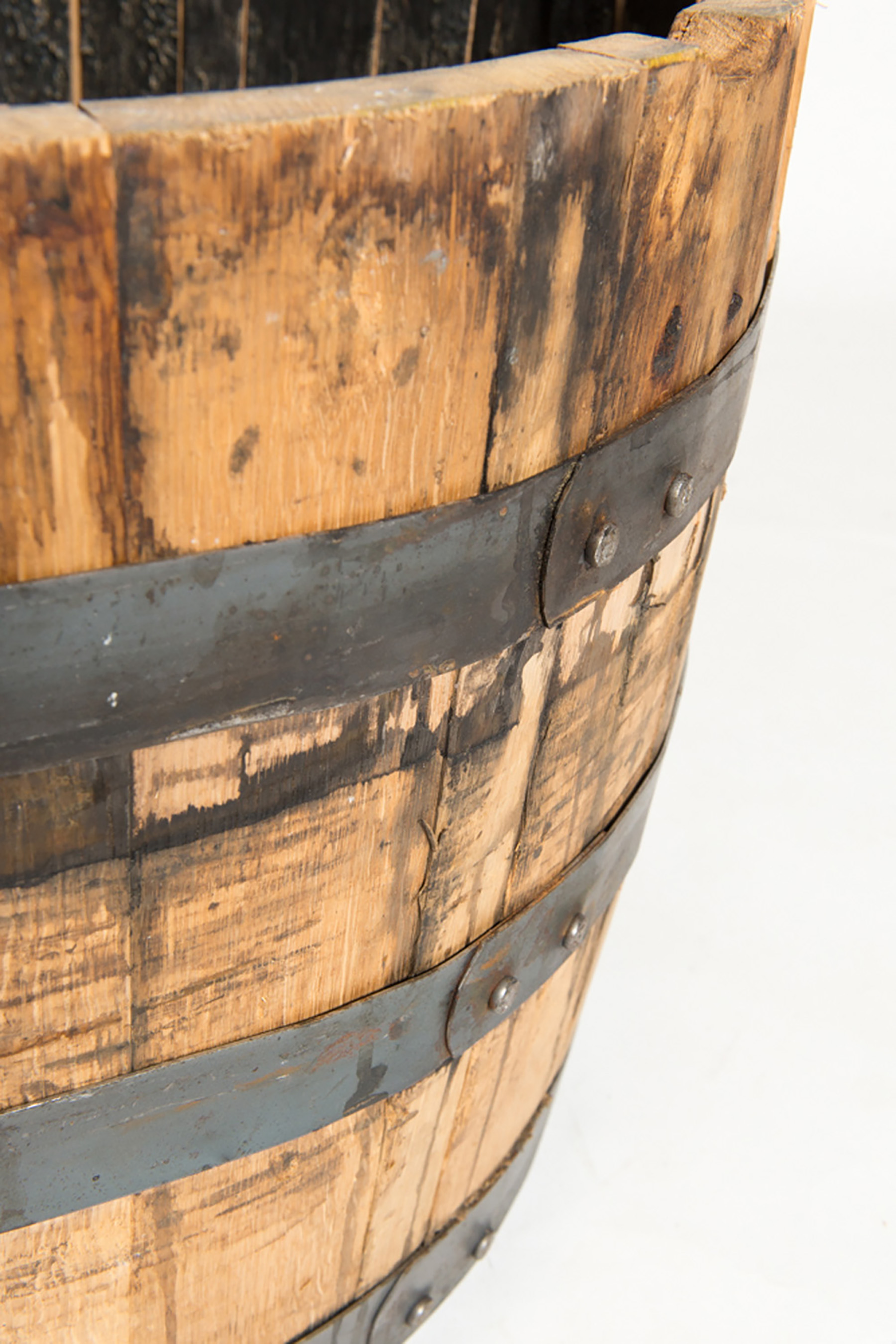  oak whiskey barrel half dimensions: 26”x17.5” 
