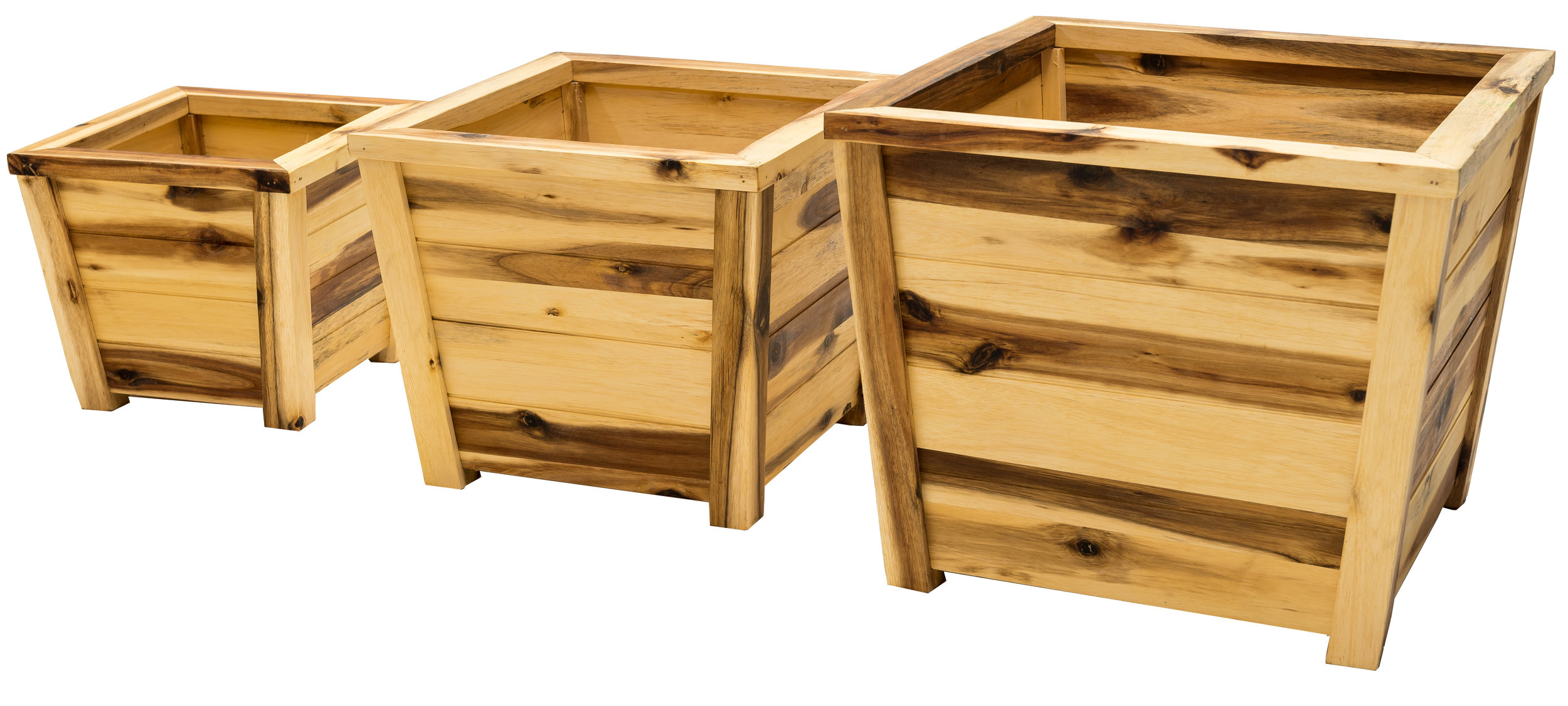  nested acacia planters dimensions: 17”x14.5” 