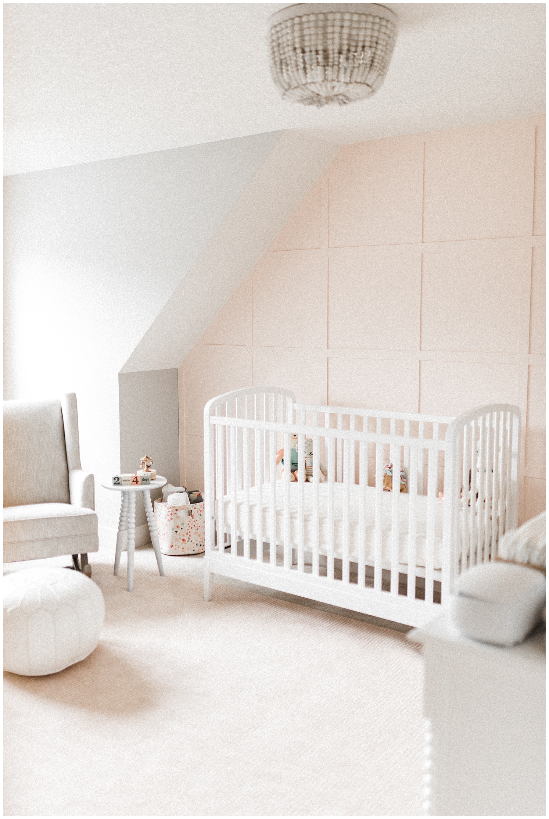 pink accent wall nursery