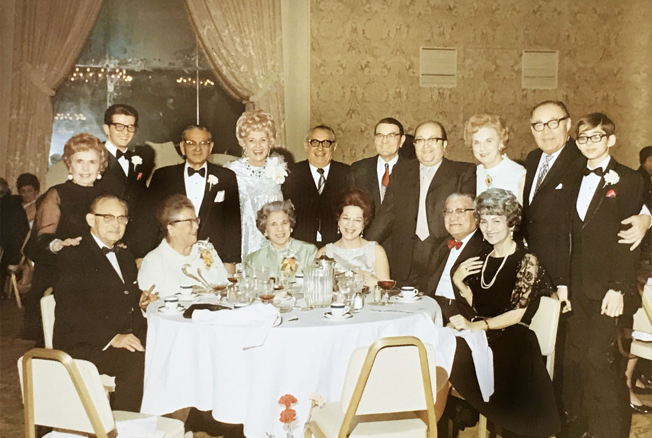 Photo of the Granata Family in 1971. Taken at Sportsman’s Park in Cicero, Illinois. Peter C. Granata Sr. is back-row, 3rd from the left. Paul C. Ross is back row, center, 5th from the left. Sue Granata Ross, aged 60, is seated on the far right in Black Lace.