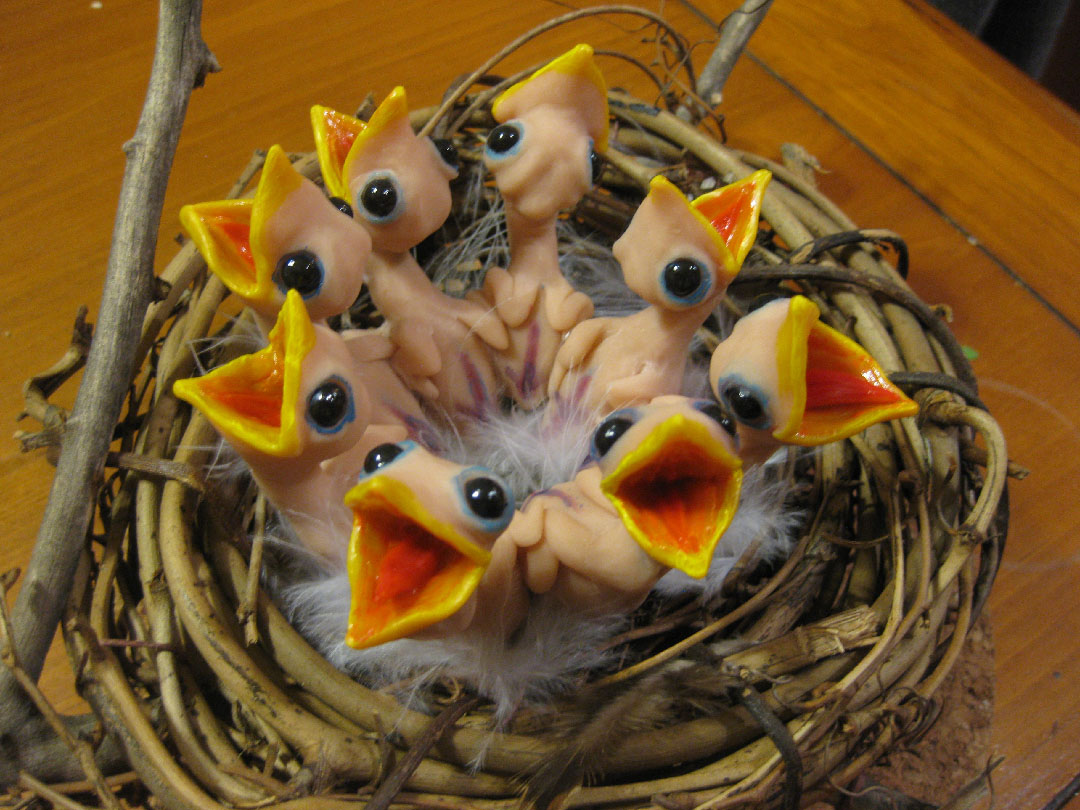 "Baby Birds in Nest"