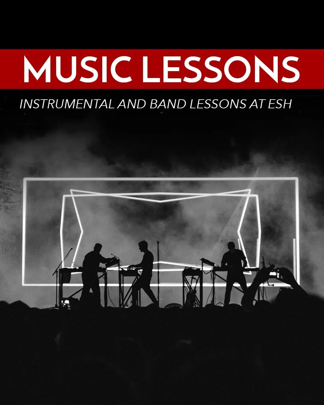 Sign up to take music lessons after school at ESH!

The International School of Music Finland @ismfinland provides lessons on drums, guitar,
bass, keyboard, and vocals with experienced international teachers.

Follow @ismfinland or send an email to&n