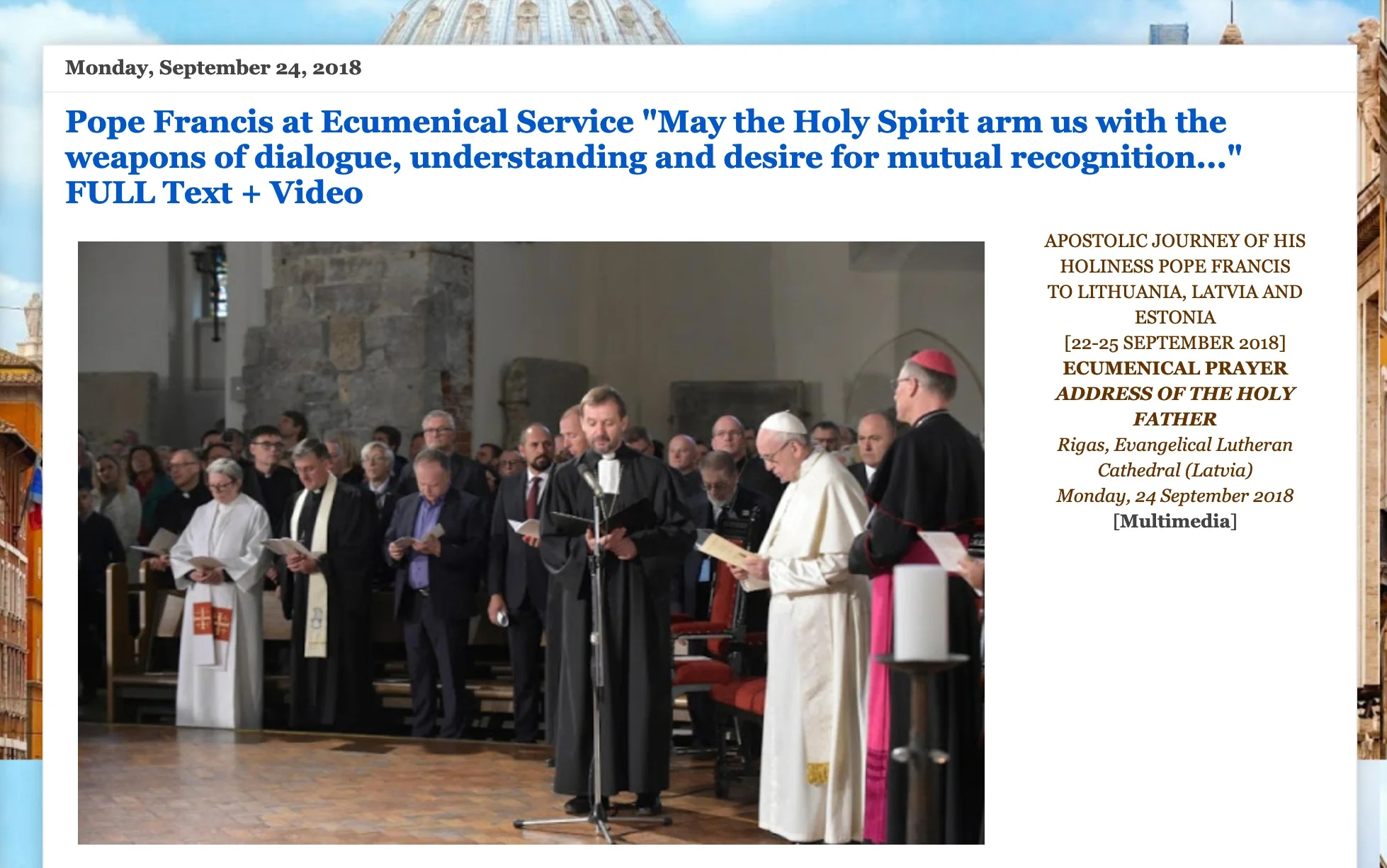 Pope Francis on the desire for mutual recognition