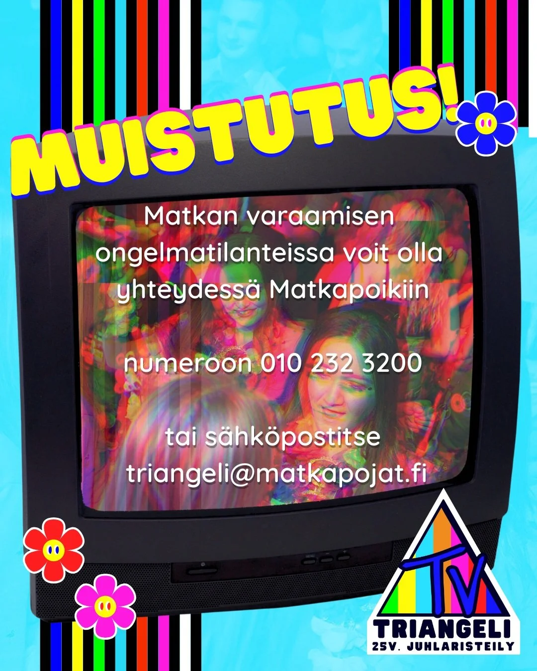 🇫🇮🇬🇧 ☎️ VARAUSTILANNE

1. Ongelmatilanteissa ota yhteytt&auml; Matkapoikien asiakaspalveluun.
2.Jos et saa heti vahvistusviesti&auml;, mutta rahat ovat menneet tililt&auml; niin varaus on onnistunut. Vahvistusviestin saapumisessa voi kest&auml;&a
