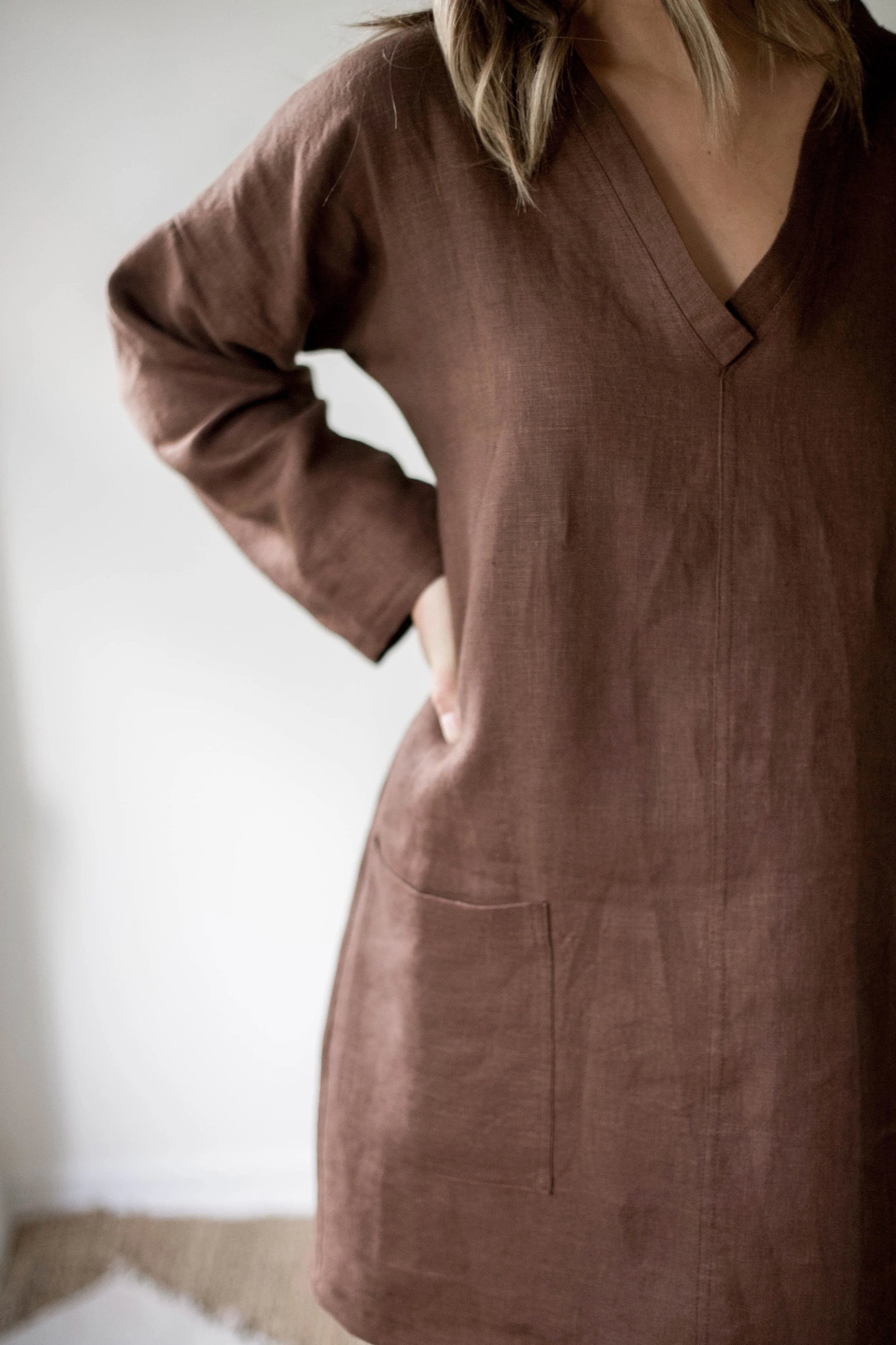 Hayley Long Sleeve Dress/ Tunic - Chocolate