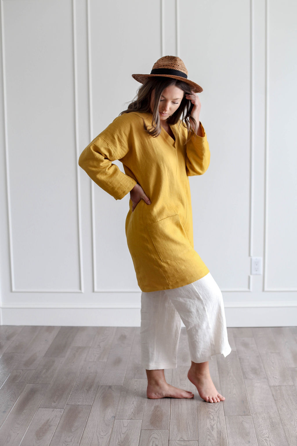 Nomi Designs Handsewn slow fashion mustard tunic.jpg
