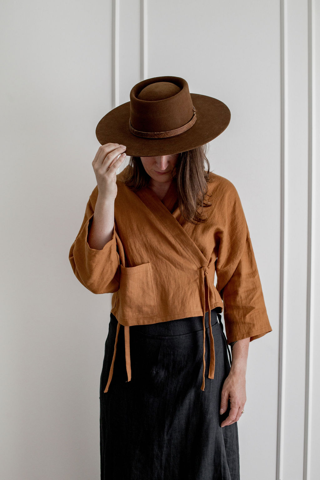 Sue Wrap Top | Jacket - Brick