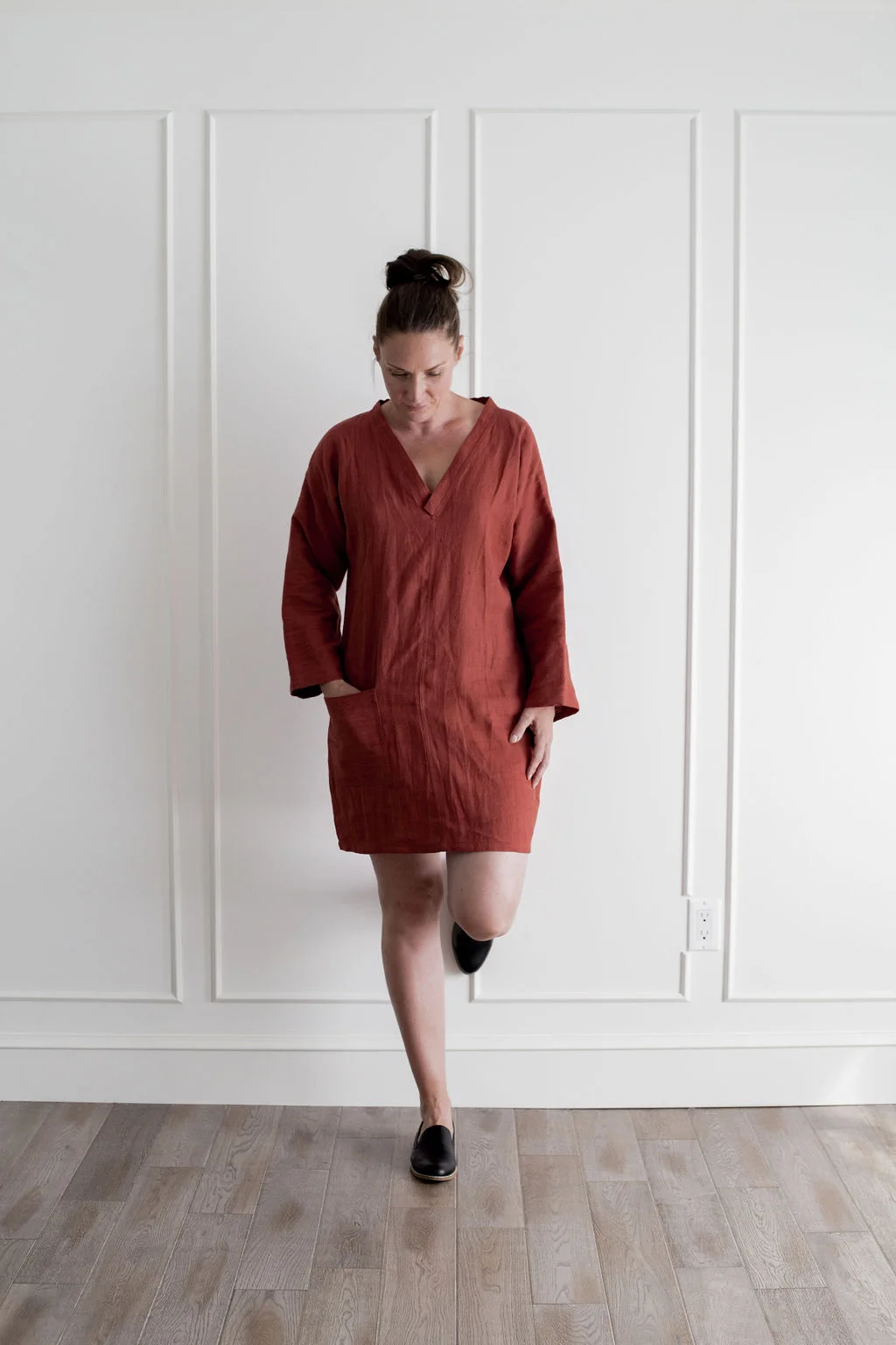 Hayley Long Sleeve Dress/Tunic - Brick