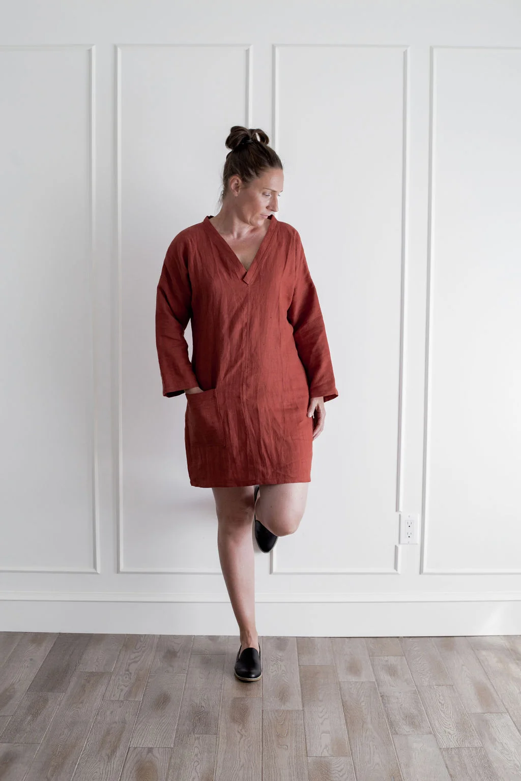 Hayley Long Sleeve Dress/Tunic - Brick