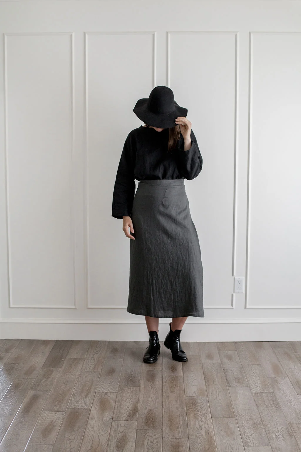 Heather Wrap Skirt - Grey