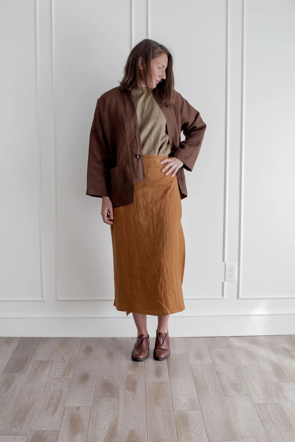 Heather Wrap Skirt - Rust
