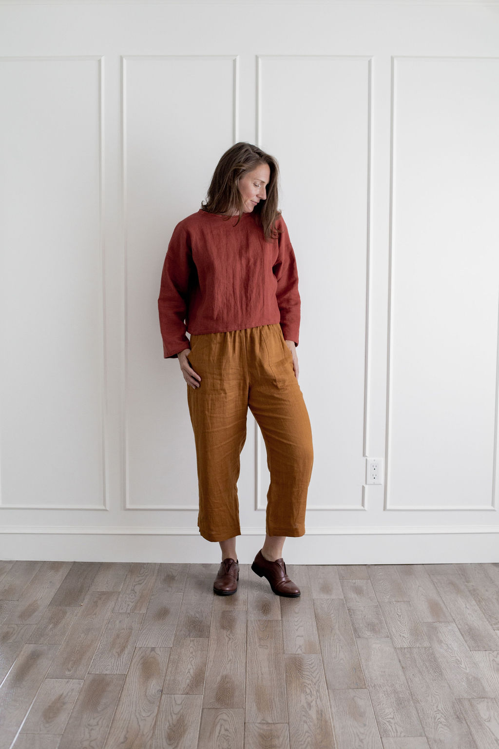 Jean Capri Pants - Rust