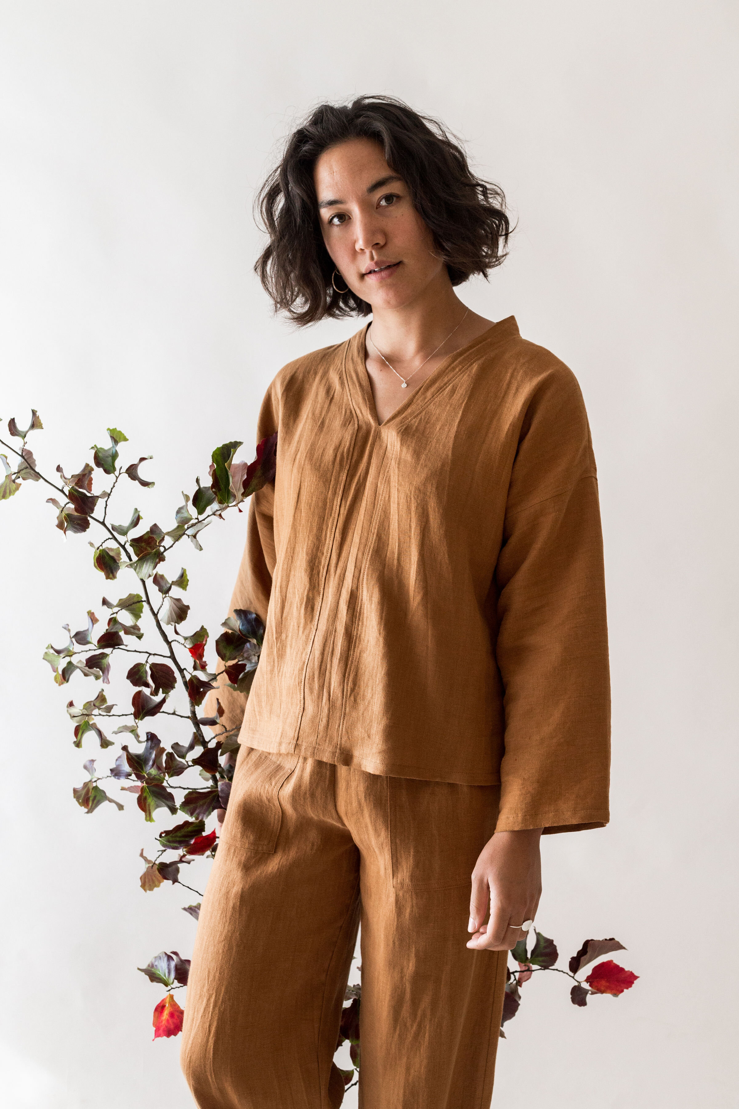 Nomi Designs Linen top Fall colour Donna  in rust copy.jpg