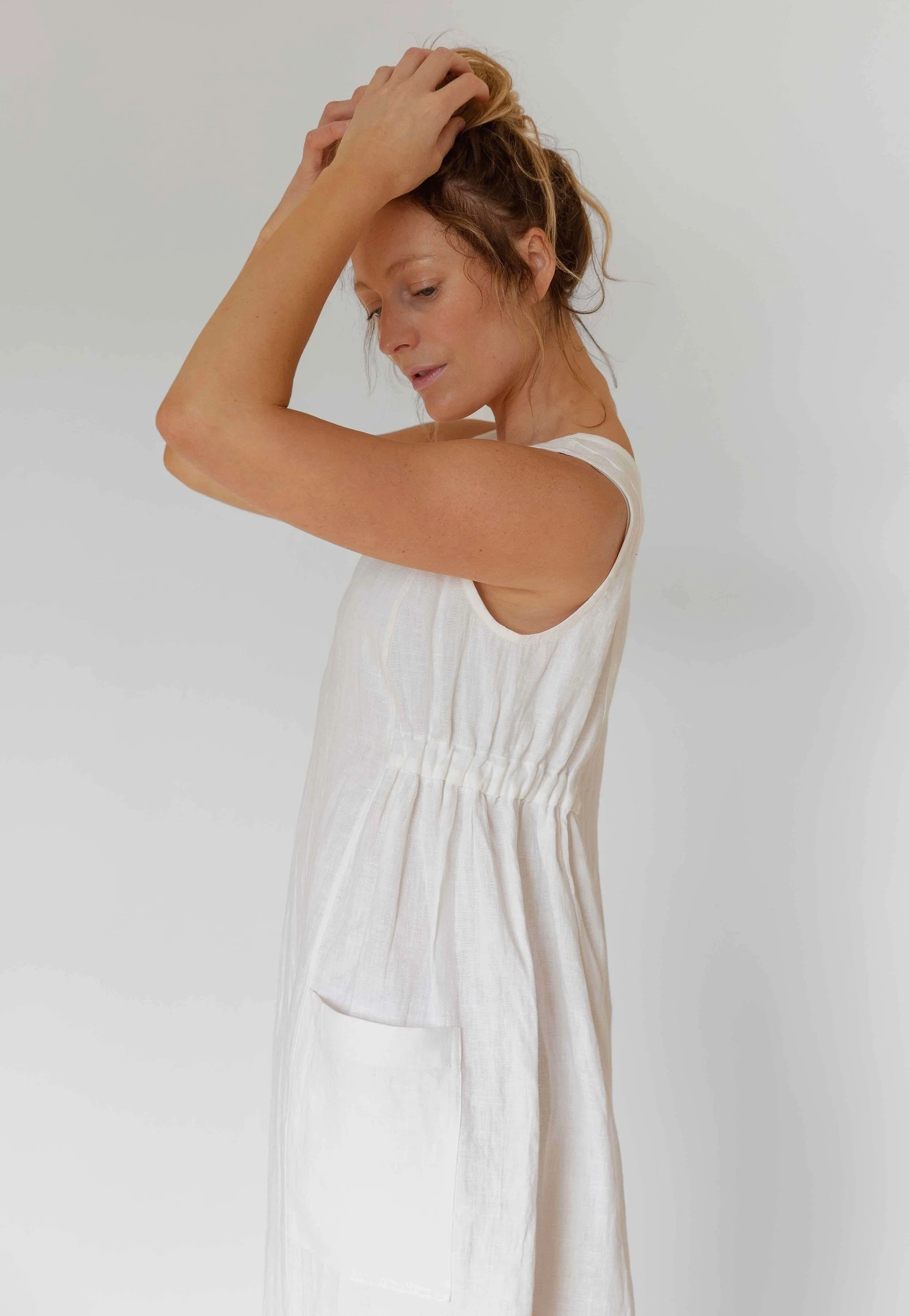 Linen Midi Dress Roz Linen Dress Linen Clothing — Nomi Designs