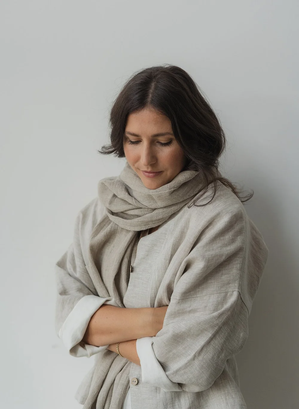 Natural Linen Scarf Made in Canada — Nomi Designs