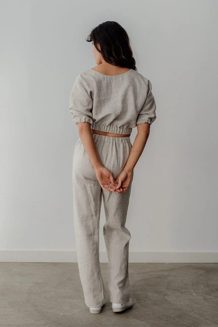 Linen Pants Capri Pants Linen Clothing Canada — Nomi Designs