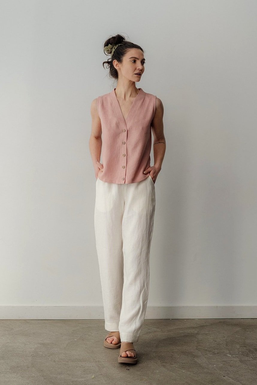 Linen Pants Capri Pants Linen Clothing Canada — Nomi Designs