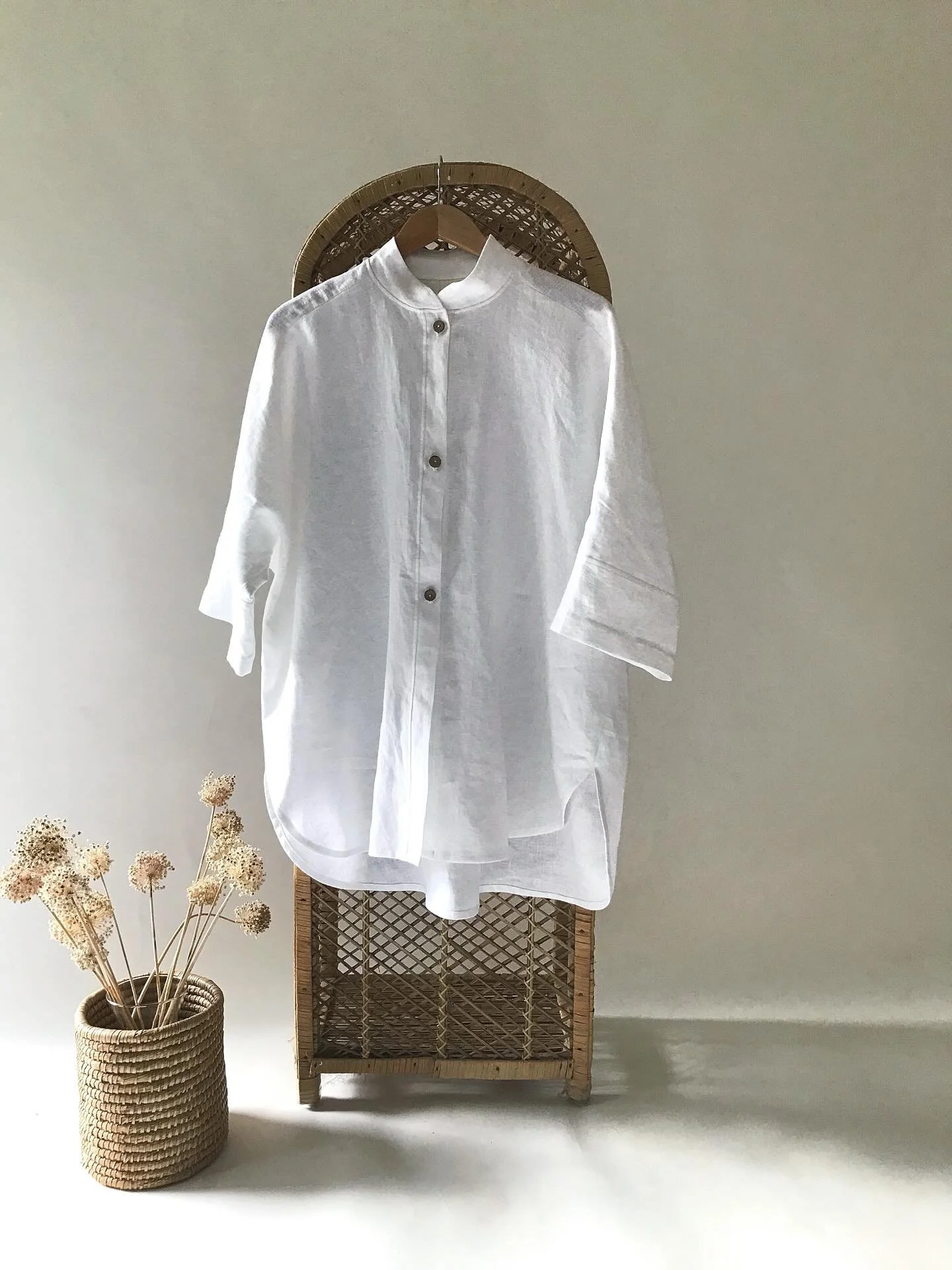 Robyn Shirt - clean, feminine fit. Comfortable, easy to style. 
Wear it open or buttoned up.