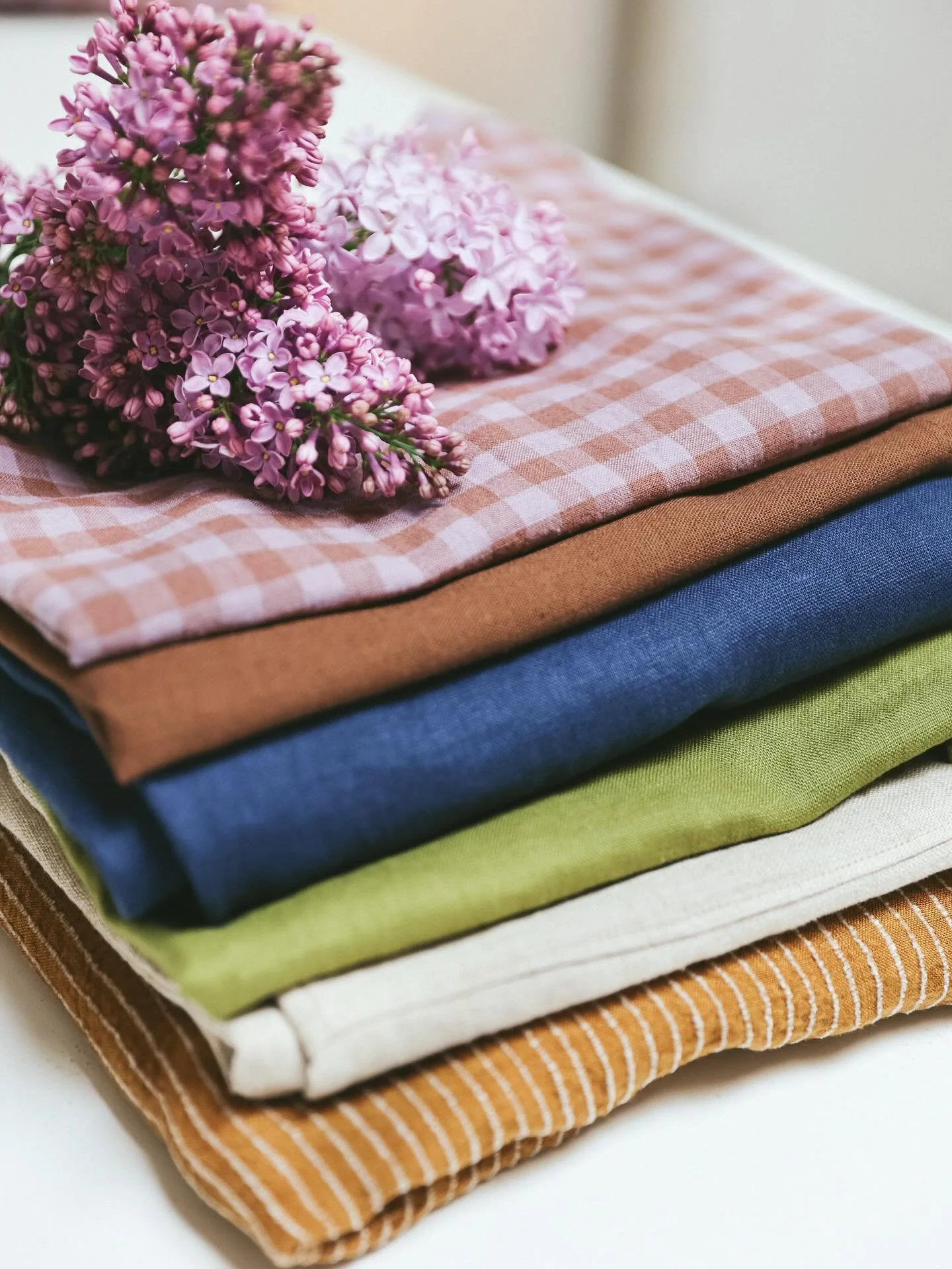 The gingham colour brings so much freshness and joy to this summer colour palette.
There are so many beautiful pieces in my studio right now. Feeling so inspired by these colours lately.