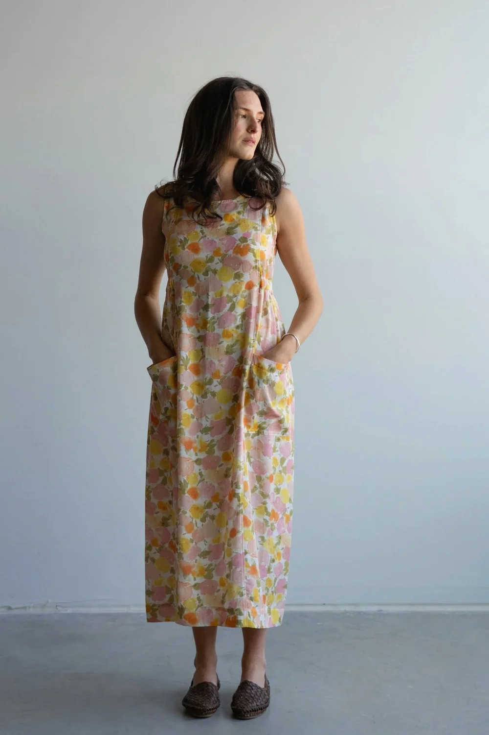 Roz Linen Dress , Fleur, Size- XS by Nomi