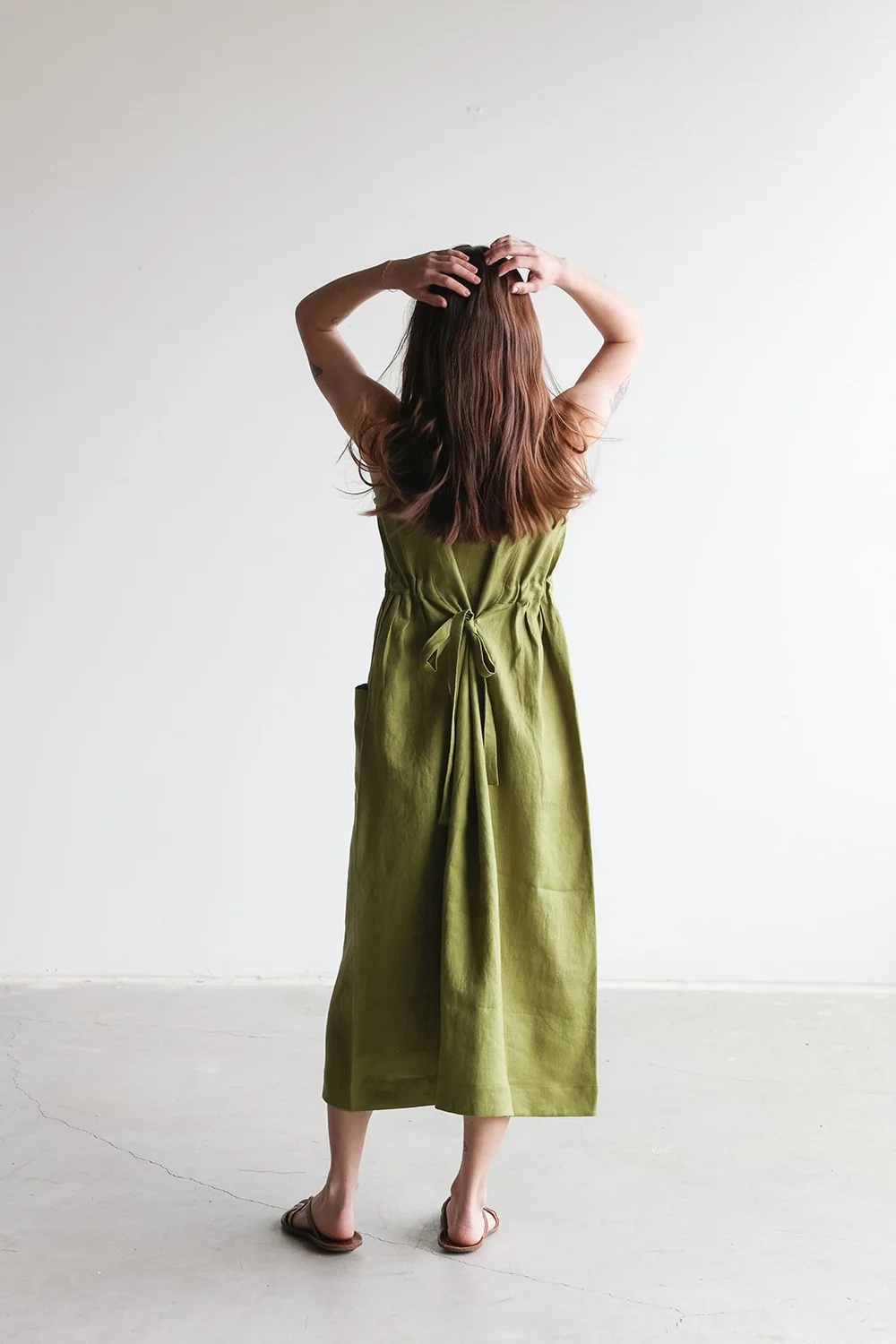 Roz Sleeveless Linen Midi Dress | Made in Canada  Nomi Designs