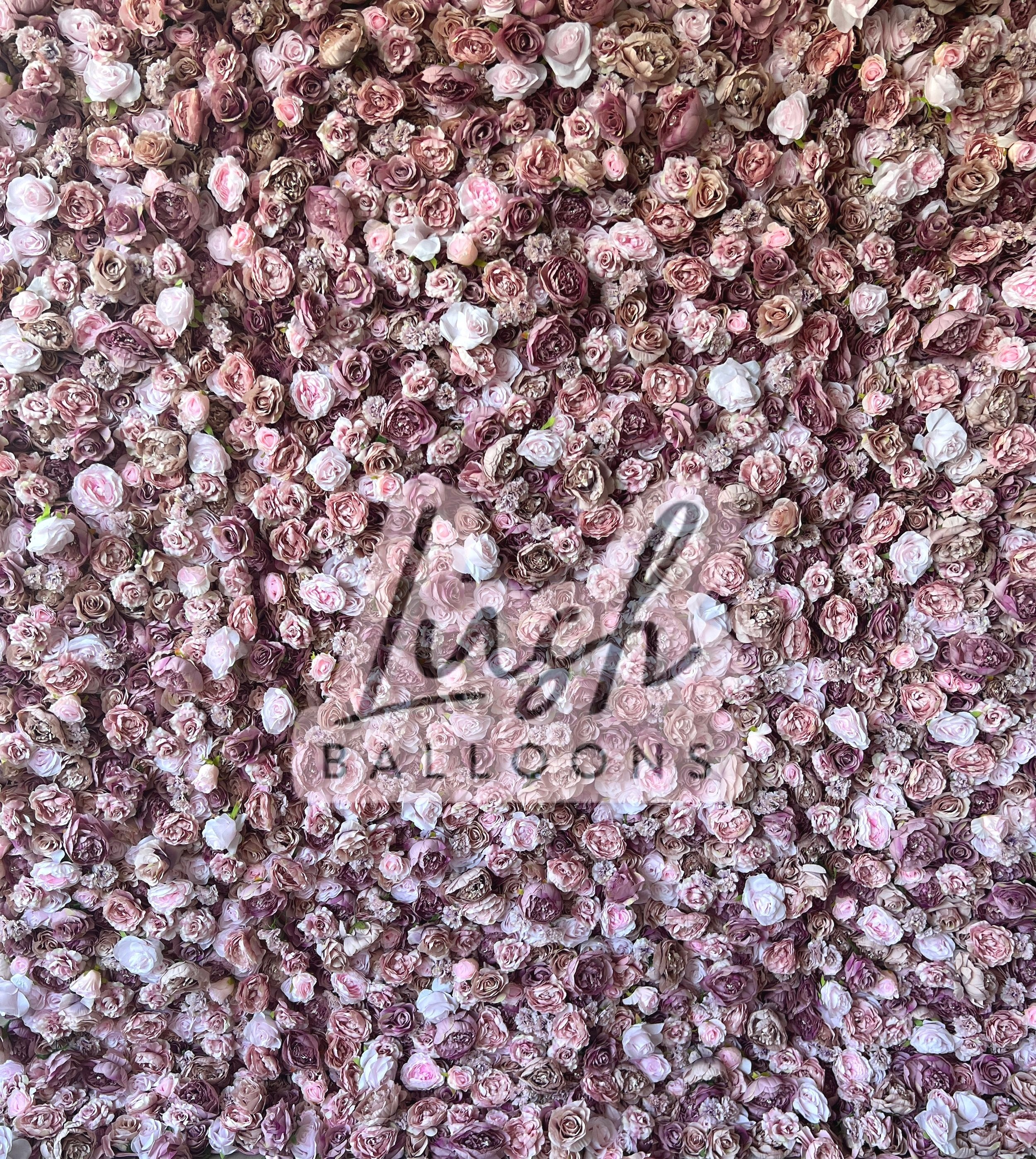 Dusty Rose Flower Wall