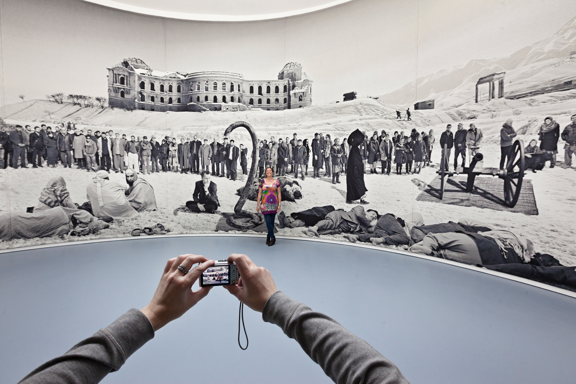  A digital collage named “Of what is, that it is; of what is not that it is not” by Goshka Macuga investigates the political potential of half truth in an exhibition display. It is one of the most popular exhibits during dOCUMENTA(13).  Kassel, Germa