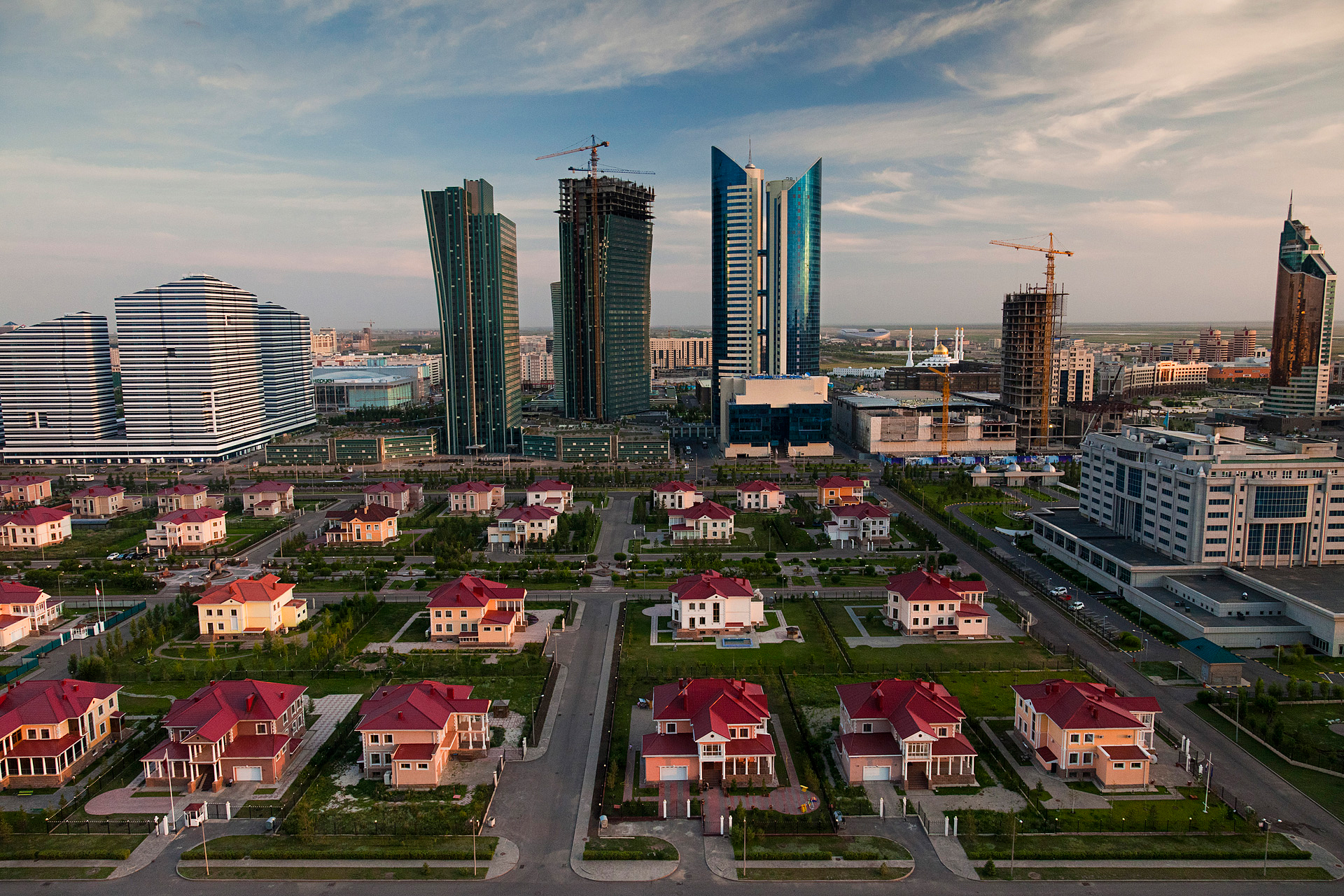  McMansions that could have been airlifted from any American suburb are among the more incongruous sights in Astana, whose architectural style is nothing if not eclectic.  Astana, Kazakhstan  