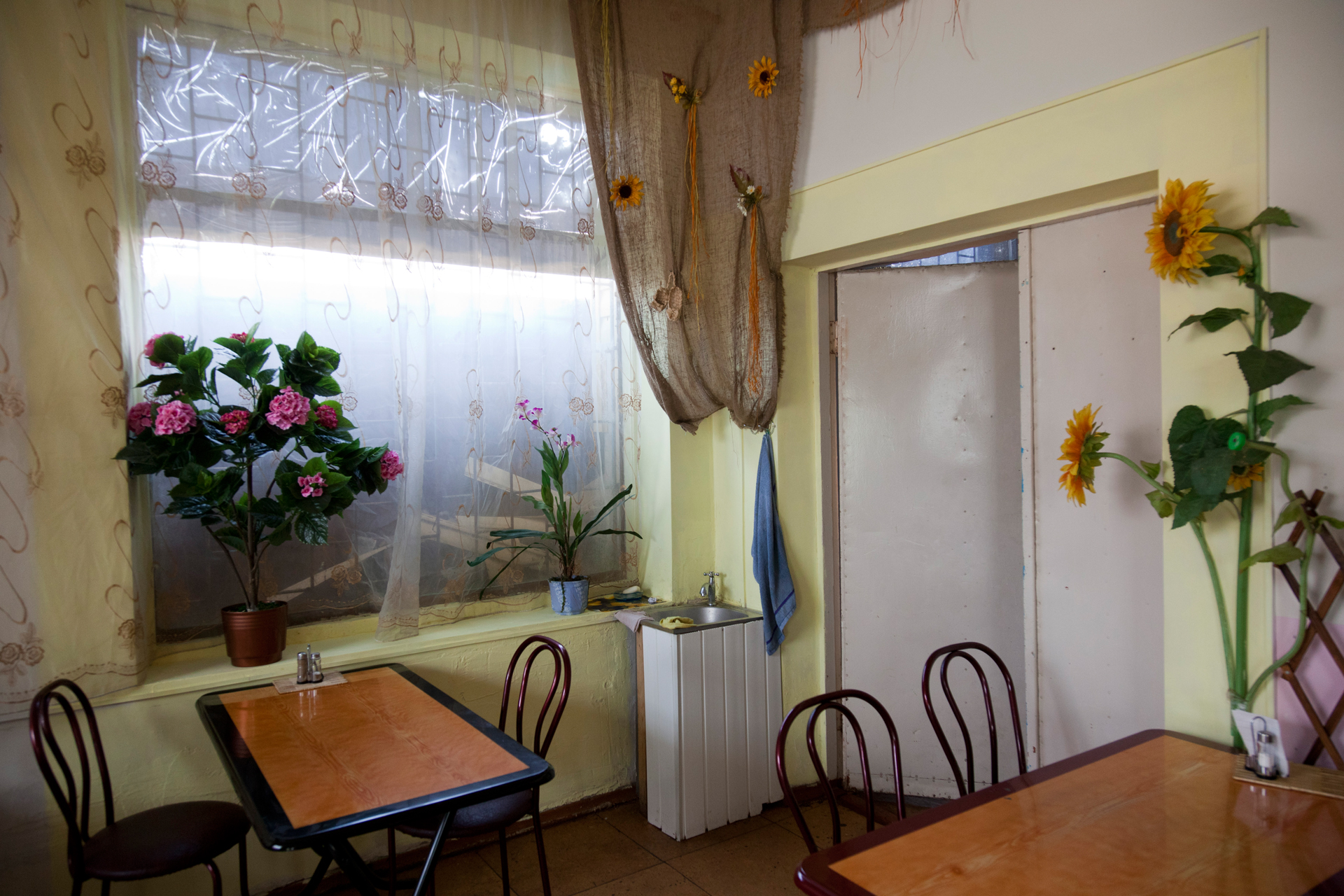  Even though it was only opened a few years ago, the Selena restaurant inside the central market in Simferopol exudes the charm of an old Soviet restaurant.  Simferopol, Crimea  