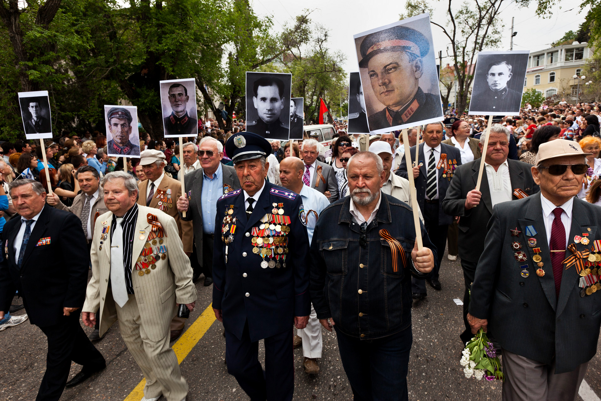  In Sevastopol, Russian and Ukrainian veterans march proudly together to celebrate the annual Victory Day festivities. The persistence of memory is on parade on May 9 when Russian and Ukrainian troops, citizens, and veterans of the Soviet Army honor 