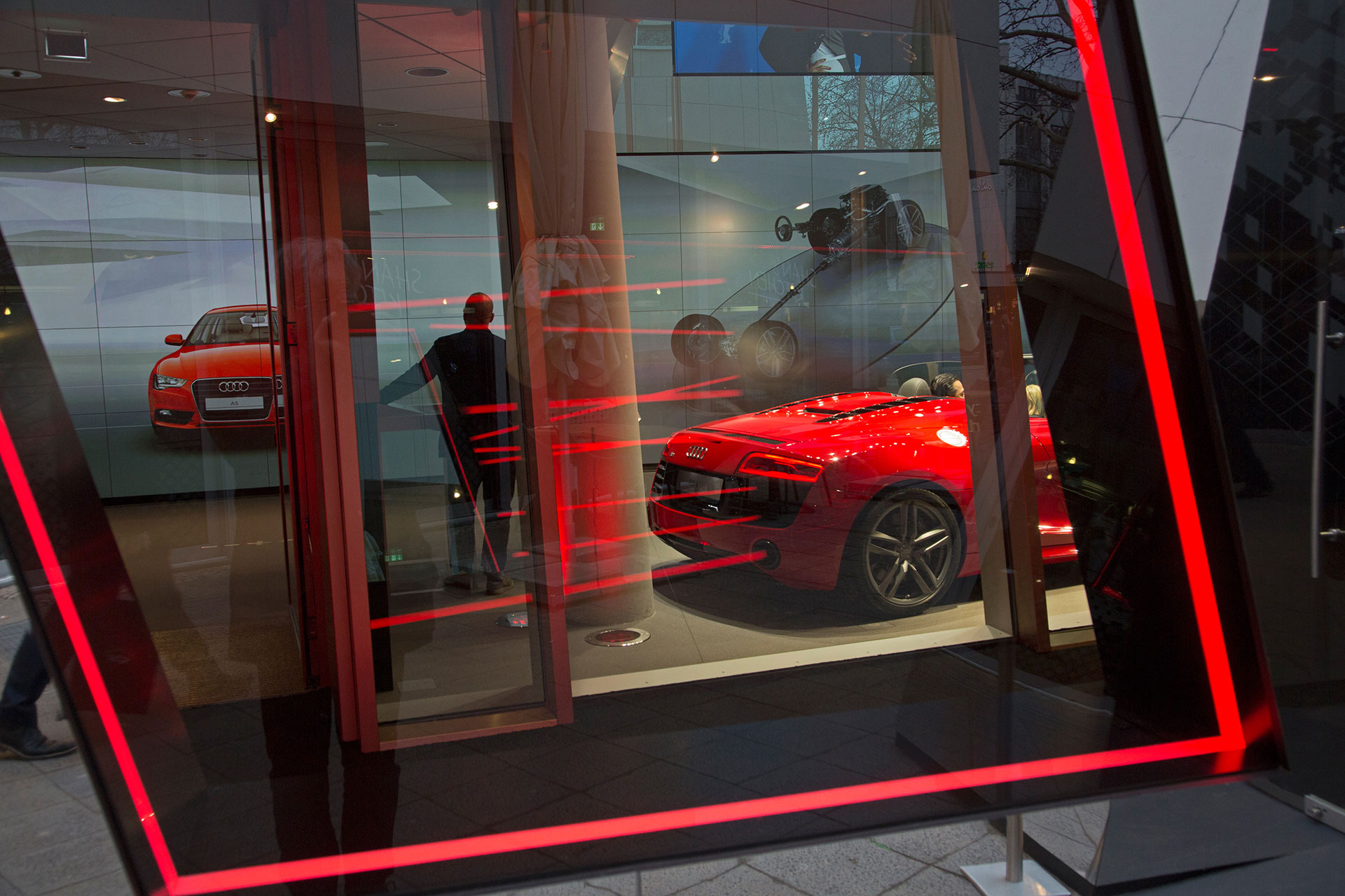  Audi City, where customers can configure their Audi of choice using digital technology with multi-touch tables, Germany's first Digital Audi Show Room on Kurfuerstendamm in Berlin.  Berlin, Germany.  