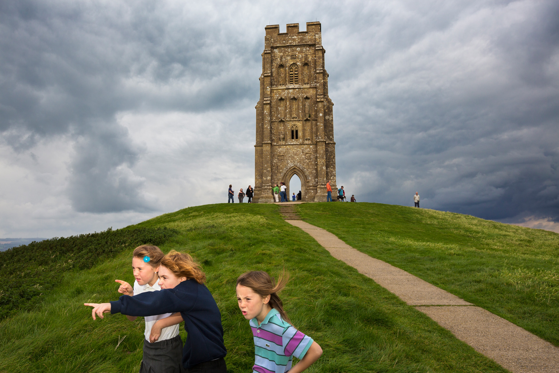  Only the spire of medieval St. Michael’s church remains on Glastonbury Tor, the entrance to Avalon – a mythical place where the legendary king awaits his return into this world. The Tor has been identified with King Arthur since the alleged discover