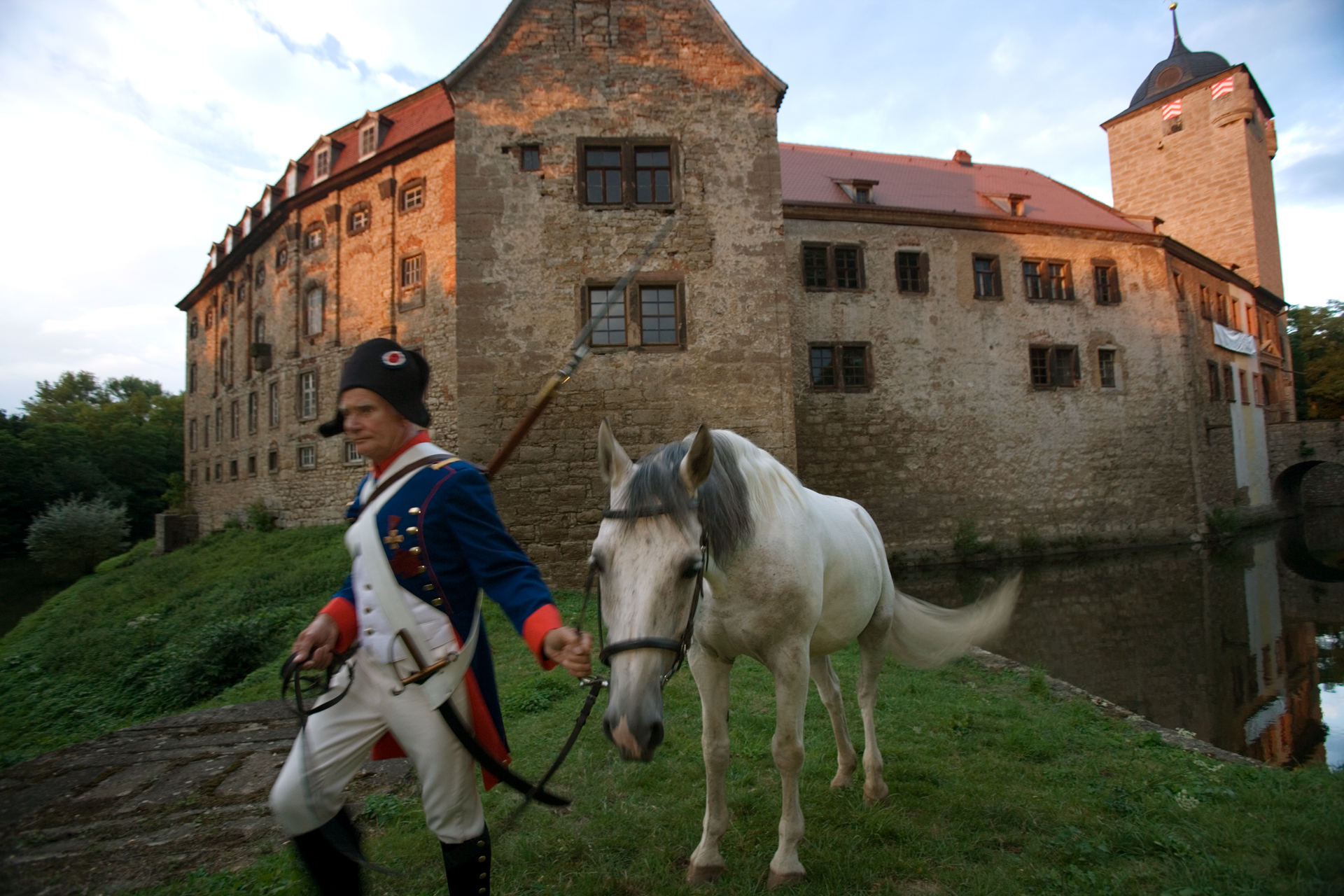  Schloss Kapellendorf, an important strategic fortress during the Battle of Jena and Auerstedt now provides a backdrop for historic re-enactments.  Krippendorf, Germany  