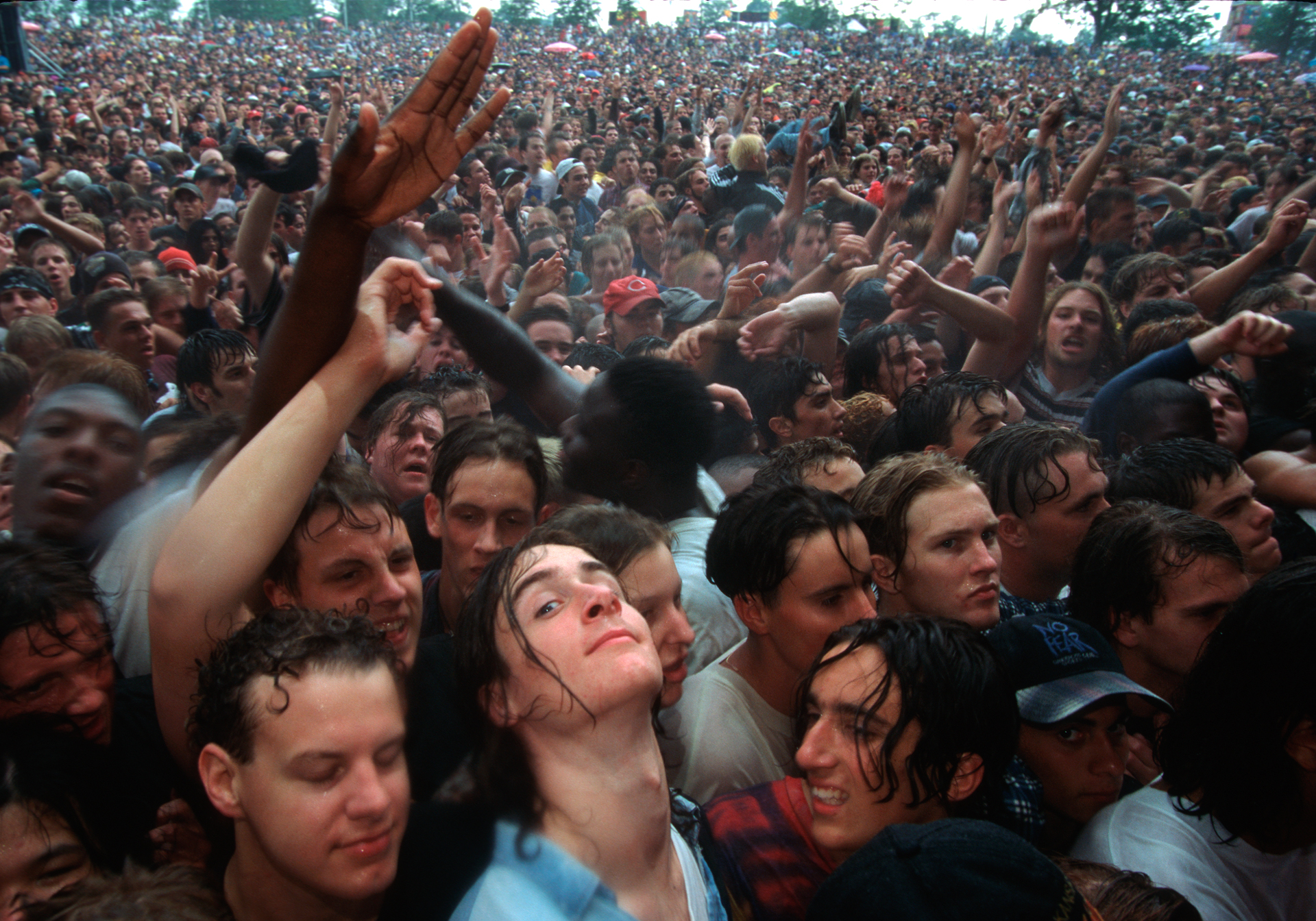  At Toronto’s Lollapalooza, staged in the nearby city of Barrie, a young crowd cheers on bands like George Clinton, The Beastie Boys and Smashing Pumpkins. 