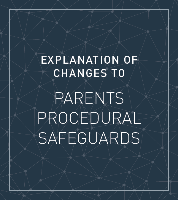 Explanation of  Changes to parents procedural safeguards