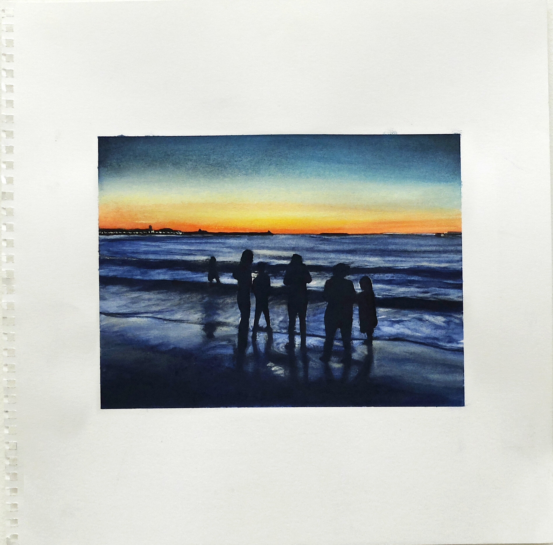 Beach II. Watercolor on paper. 30 x 30 cm. 2019
