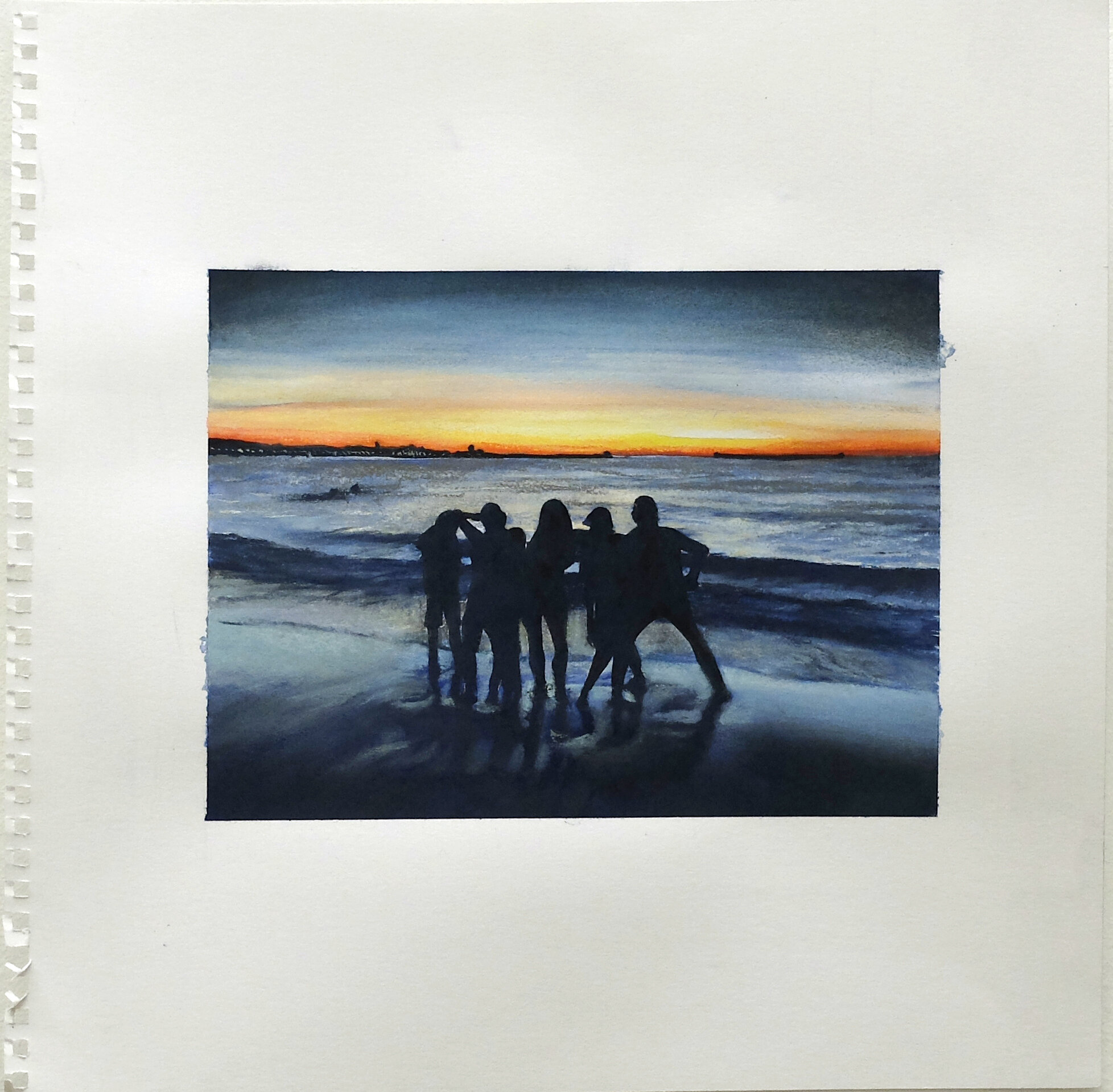Beach1. Watercolor on paper. 30 x 530 cm. 2020
