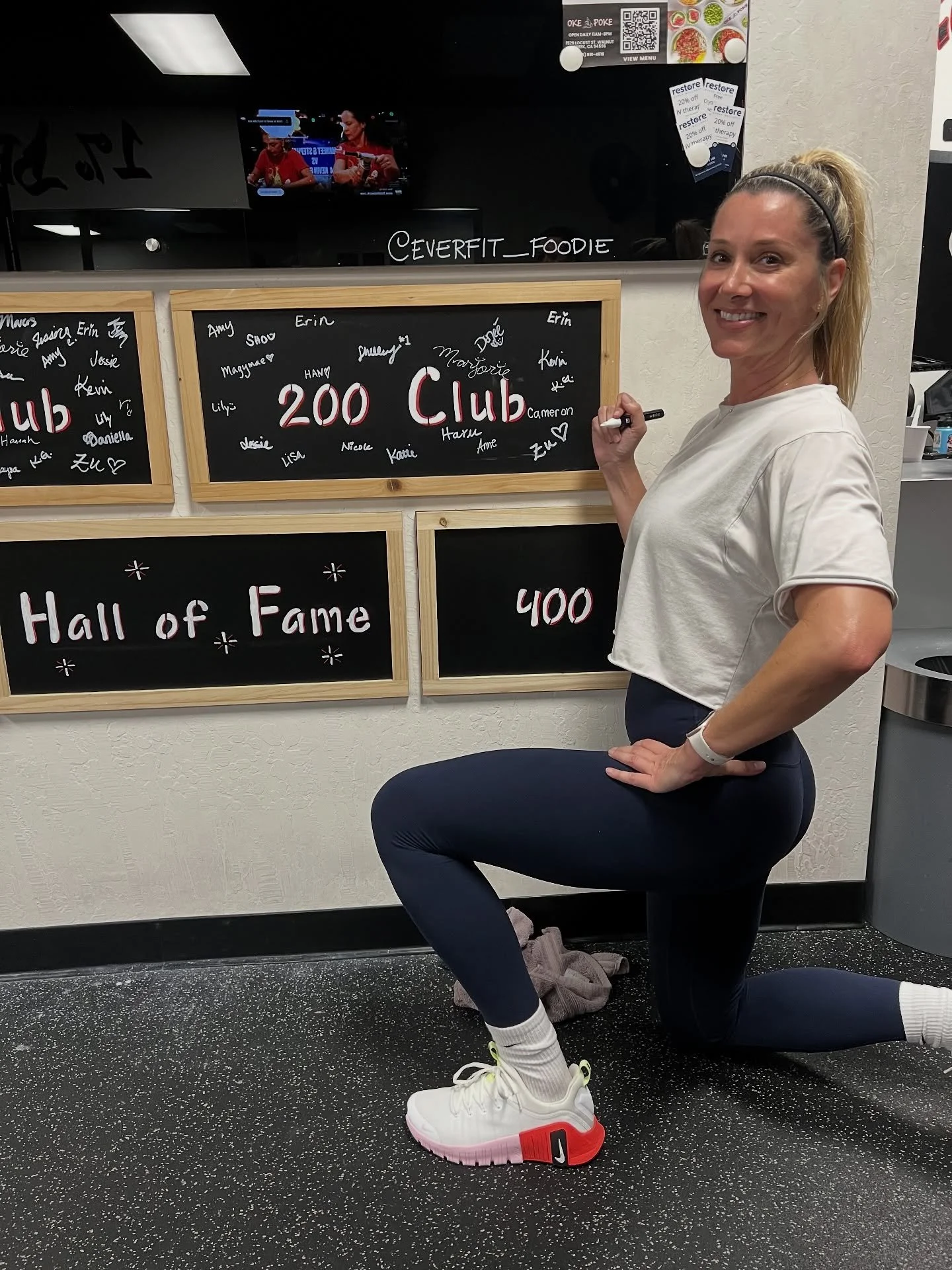 200 Club Alert! Big congrats to Kara for hitting this amazing milestone! 

You can always find her sneaking in a stroll outside between sets to cool down, but don&rsquo;t be fooled, she gives 110% every single class.

Your consistency, energy, and dr
