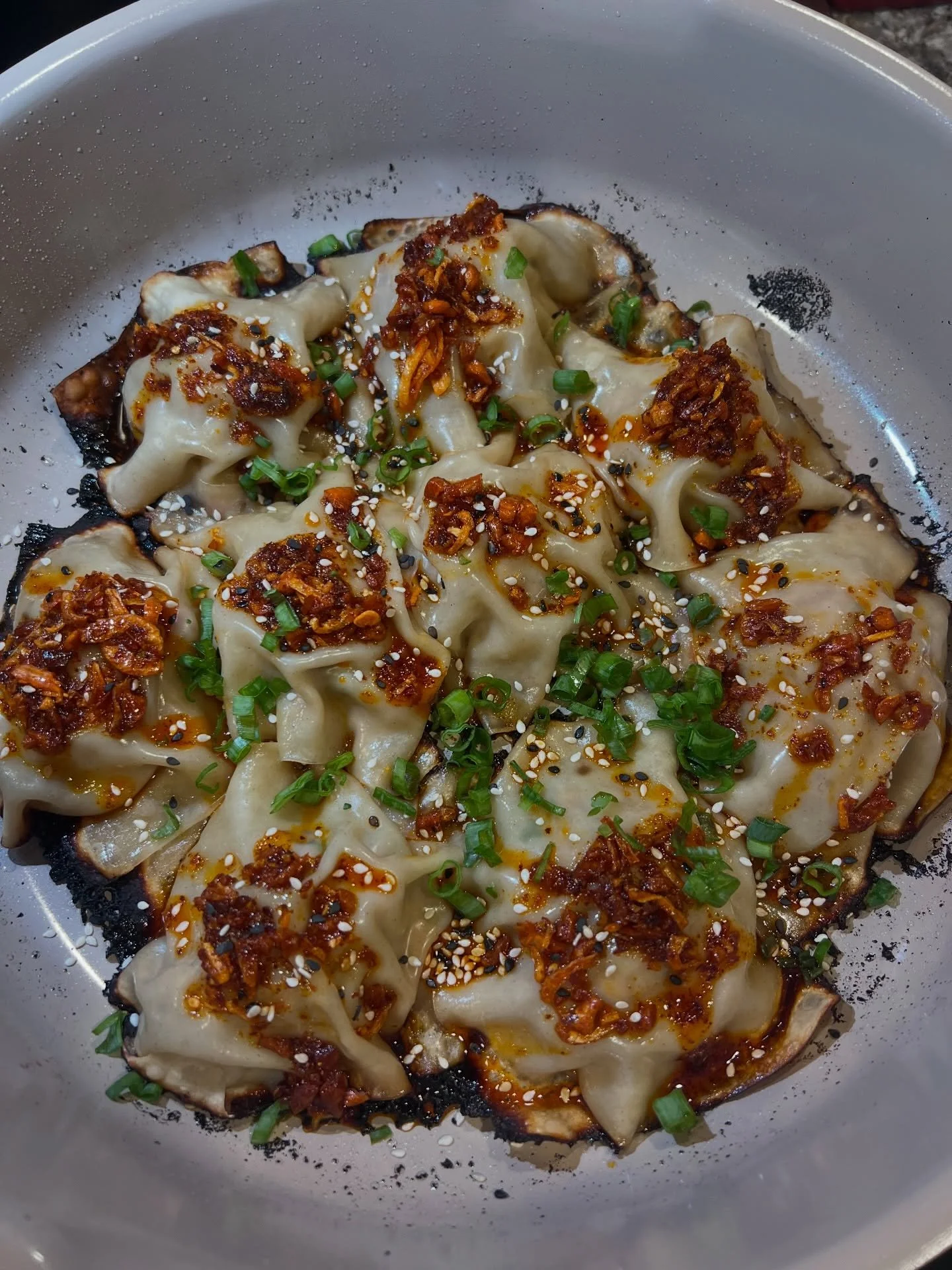 First time making dumplings and&hellip; I think I nailed it!

Not perfect, but definitely delicious 🤤

Be honest, would you try these or rate my folding skills? 👇