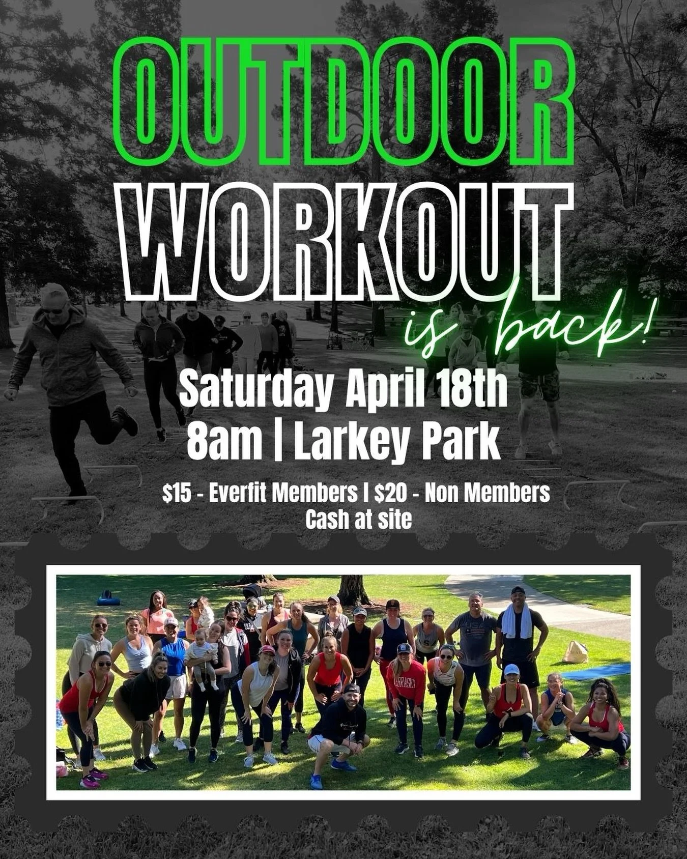 Looking for a change in your workouts?!?!?! This is your sign.

We&rsquo;ve got you 👊

Our Outdoor Park Series is BACK, and we&rsquo;re bringing the energy all spring and summer. One class each month for the next 6 months, held on a Saturday at 8AM.