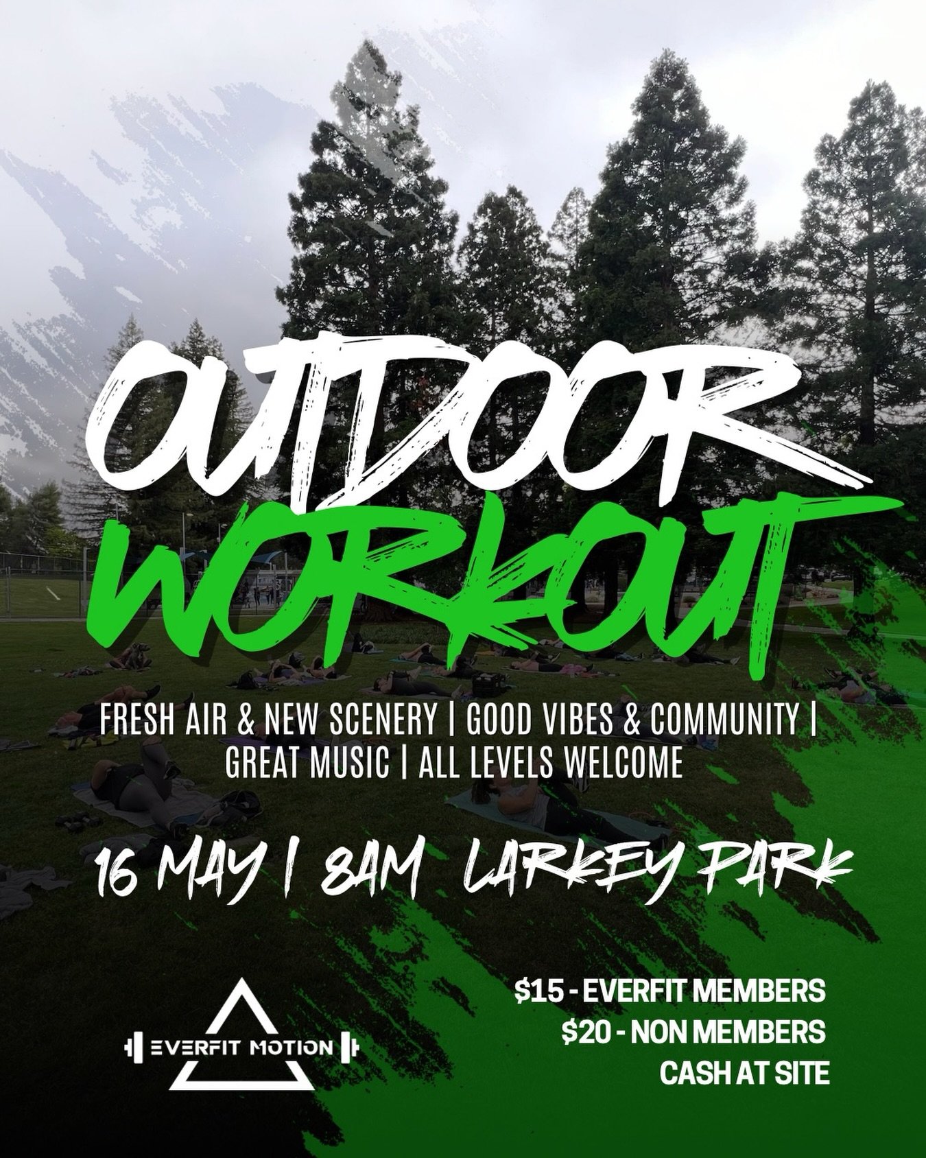 Missed our first session? No worries, round two is coming up!

Join us for our 2nd park workout on Saturday, May 16th at 8am. It&rsquo;s a great way to switch things up, get moving outdoors, and bring some fresh energy to your routine.

Mark your cal
