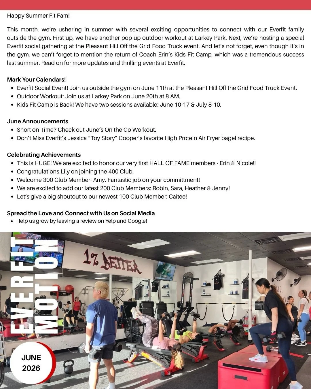 Missed us in your inbox? 📩

Our June newsletter is now live in carousel form!

Swipe through to catch up on everything happening at Everfit Motion over the last 30 days. From community highlights to exciting updates, here&rsquo;s your quick monthly 