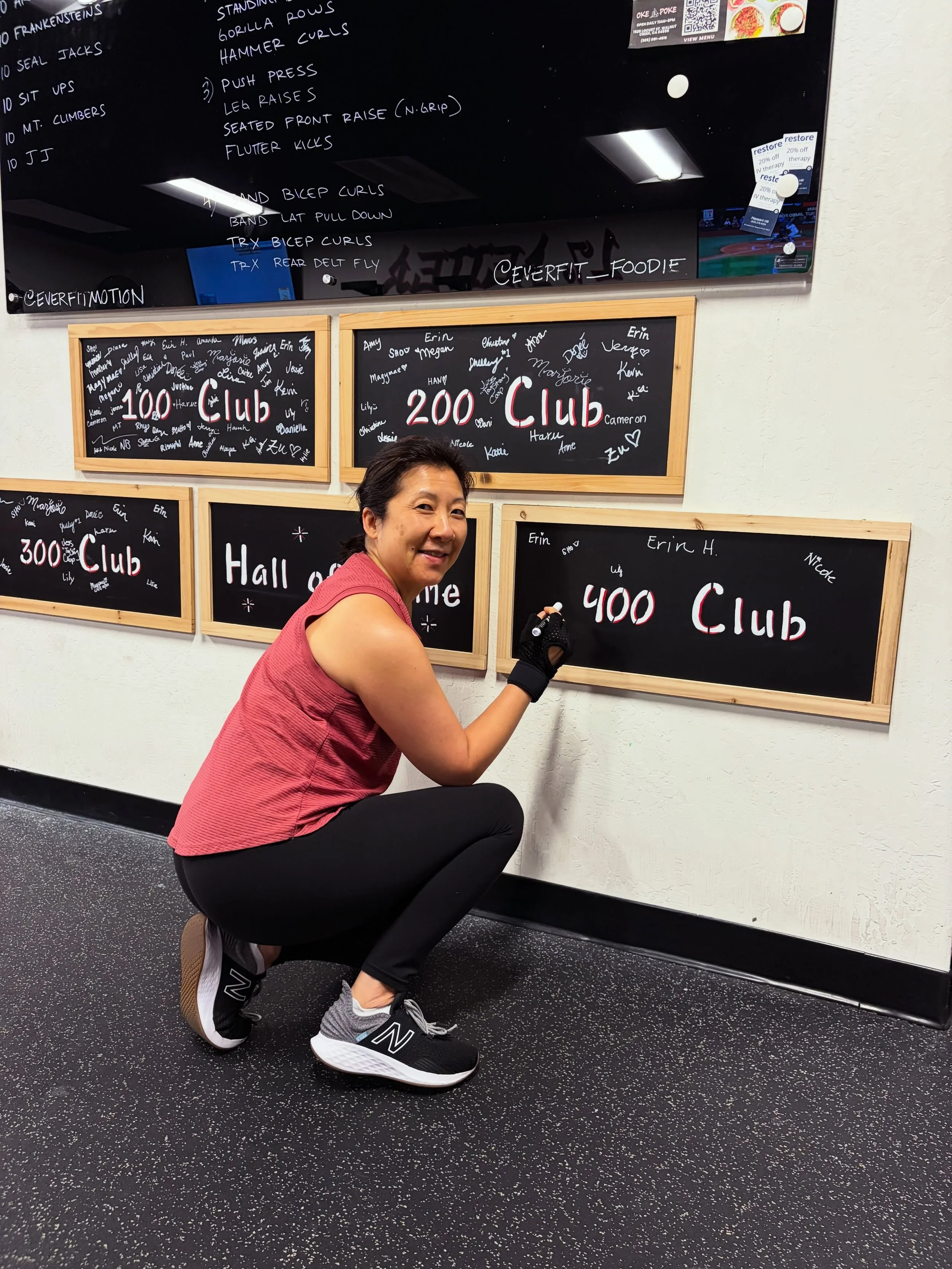Congratulations to Lily on hitting the 400 Class Board!

Even after all the &ldquo;shhhhhhh-ing&rdquo; 😆, you keep showing up, always early and on time, putting in the work, and getting 1% better every day.

We appreciate your consistency, dedicatio