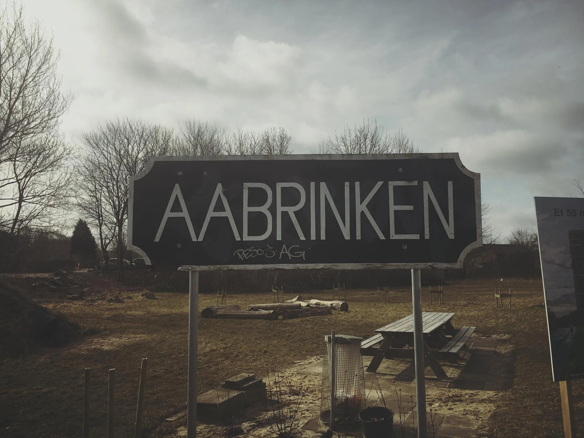 Skilt ved Åbrinkvej 