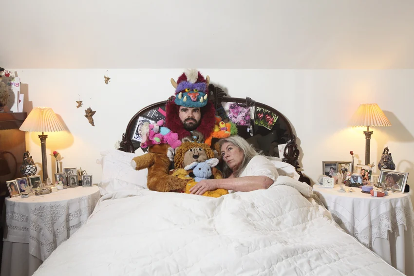 Me and Mum In Her Bed II, 46.5 x 69 cm, 2019.