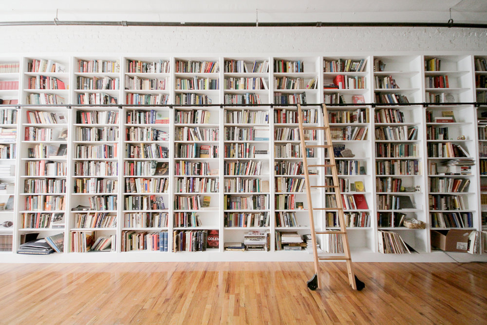 Rift, Home Library Bookcases With Ladder Shelves