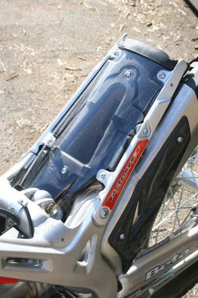 thumbnail image 2 of Beta Evo Rear Master Cylinder Cover Protector – Carbon Look Guard, 2009-On 125 250 300, SJ Motorcycle Engineering 2 of 5